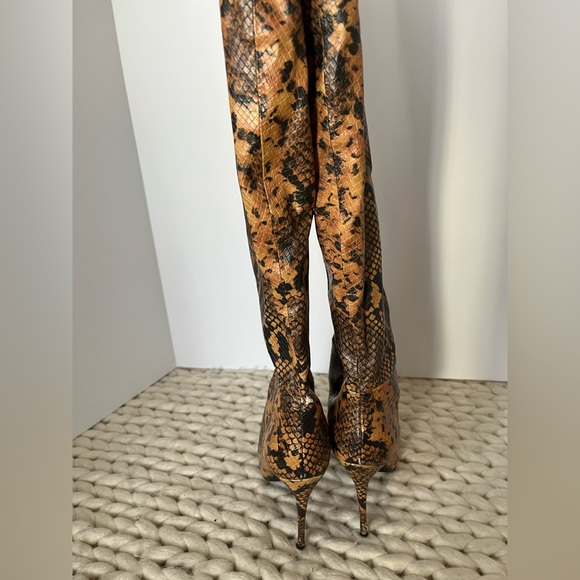 THIGH HIGH SNAKESKIN BOOTS - Picture 4 of 5